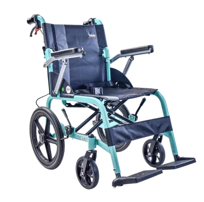 Gran oferta, silla de ruedas Manual ligera, aleación de aluminio SYIV100-30una rueda pequeña